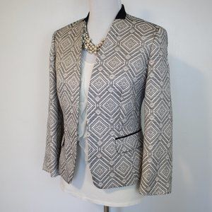 NINE WEST Size 8 Suit Jacket Blazer Beige Black